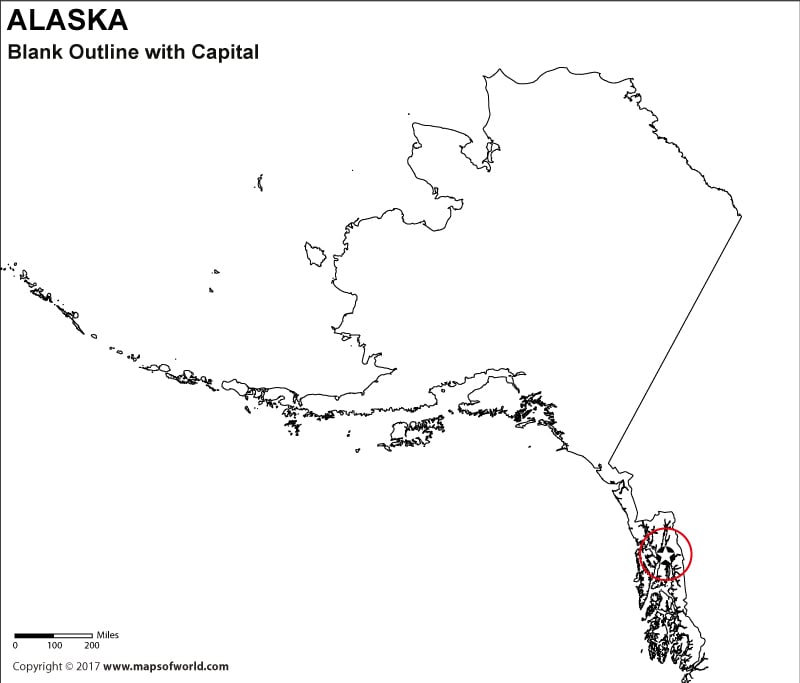 Blank Map Of Alaska With Capital For Kids To Color