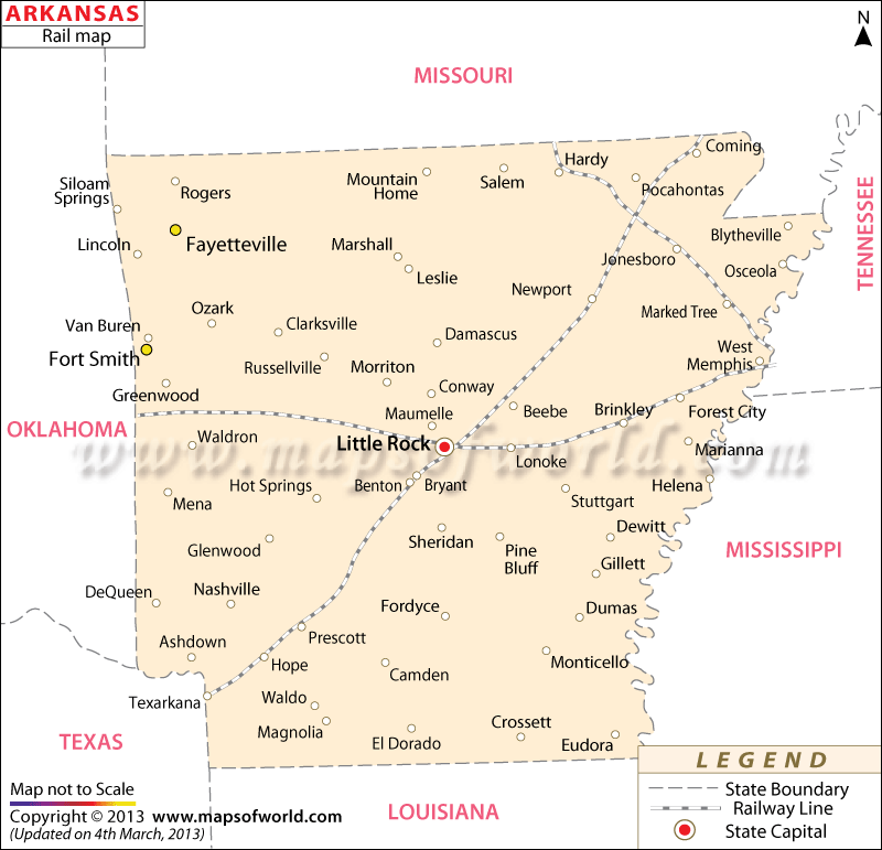 Arkansas Rail Map