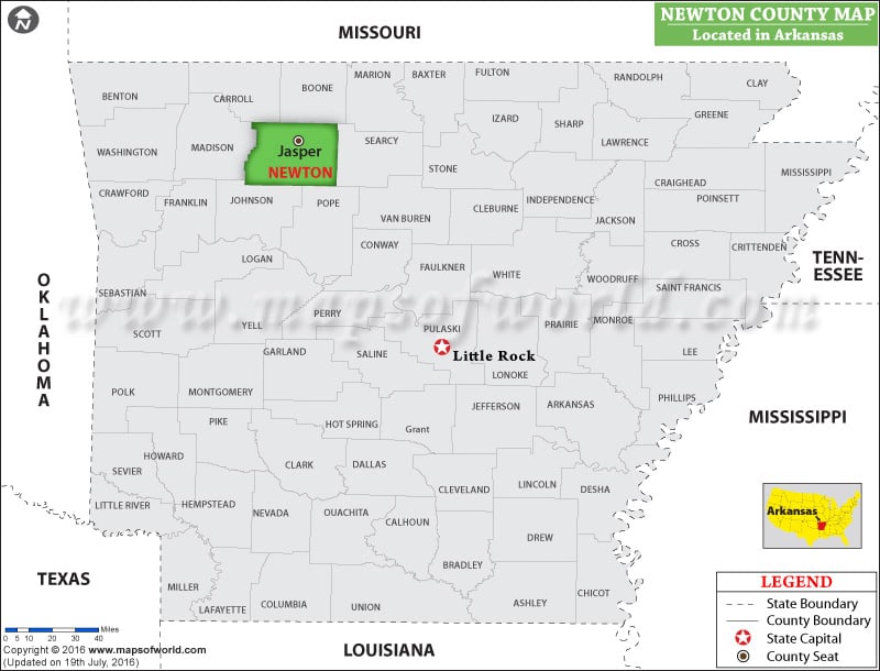 Newton County Map Arkansas