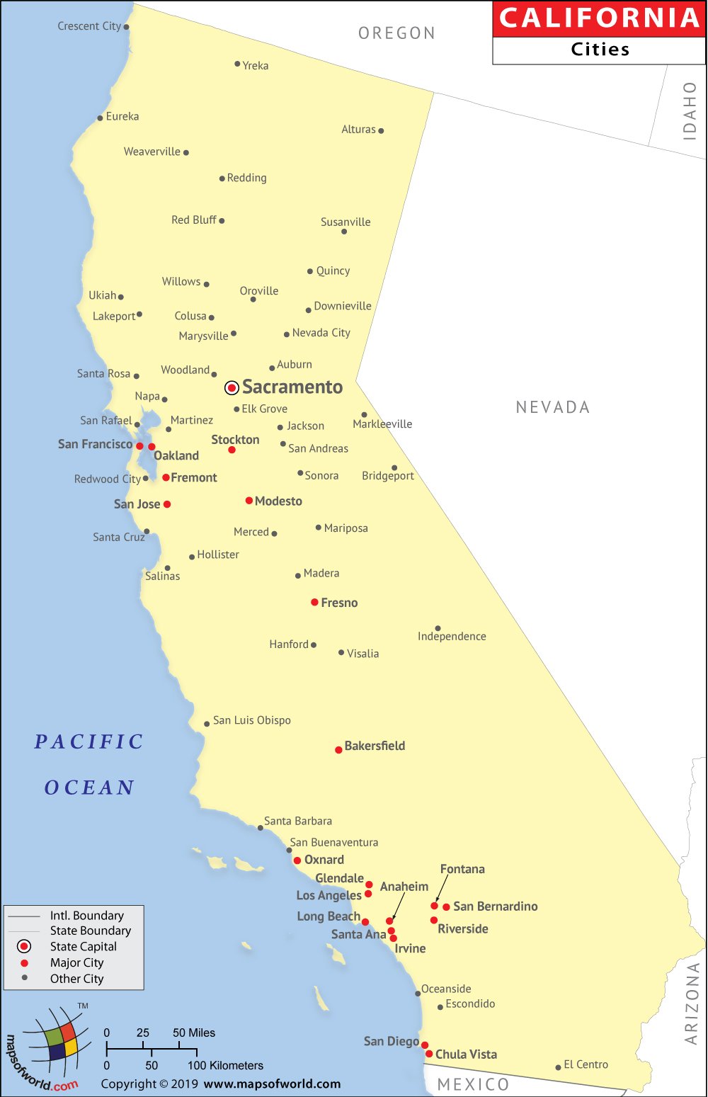 cities in california, california cities map