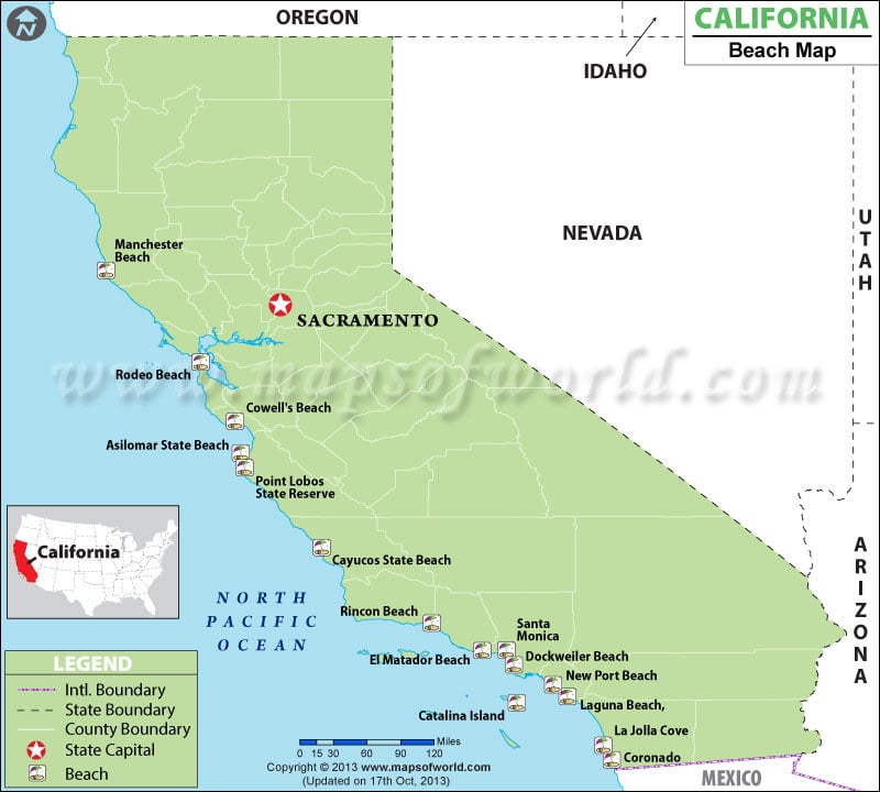 Map of California Beaches