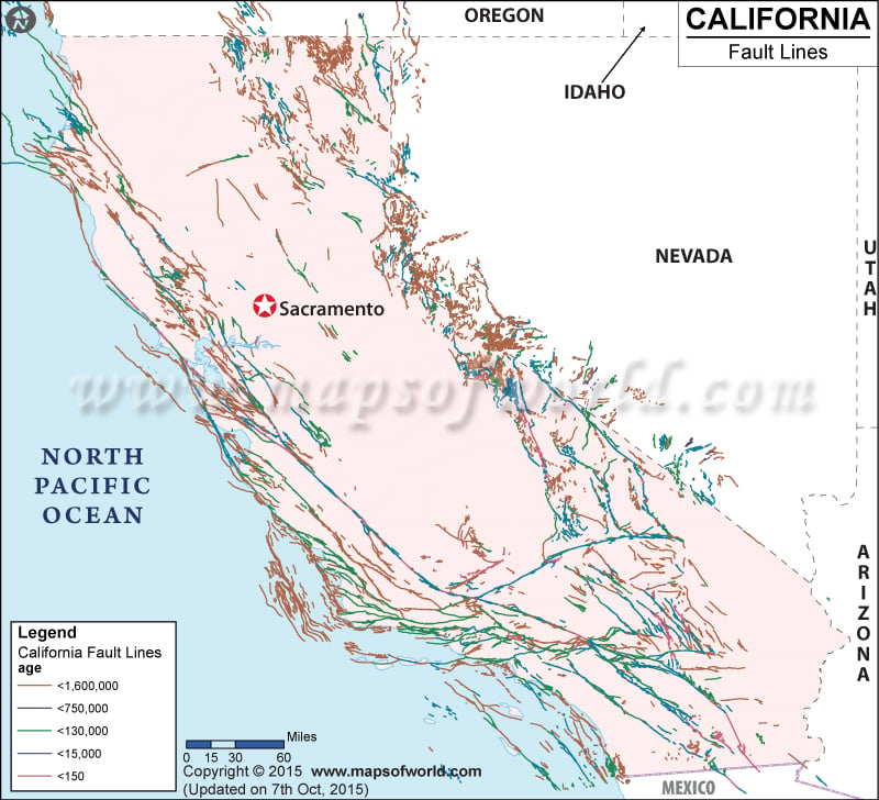 California fault lines map