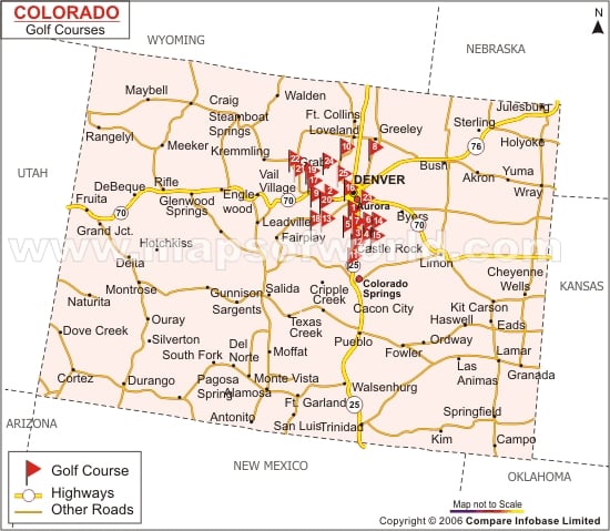 Colorado Golf Courses Map