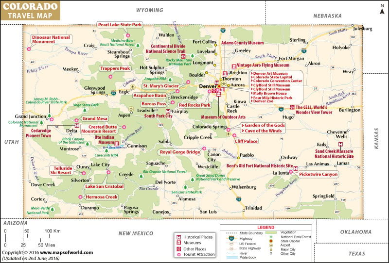 Places To Visit In Colorado Map Of Colorado Attractions
