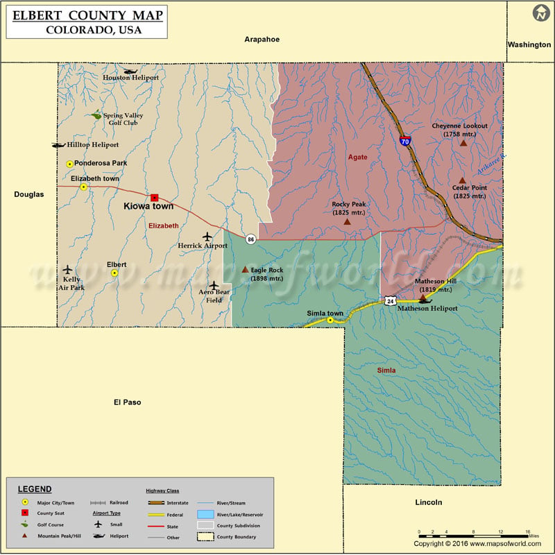 Elbert County Map Colorado Map Of Elbert County Co