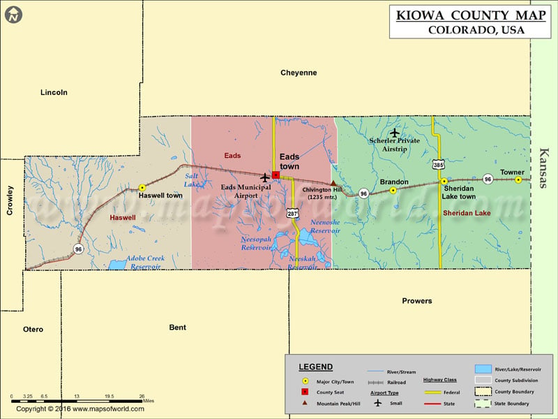 Map of Kiowa County, CO
