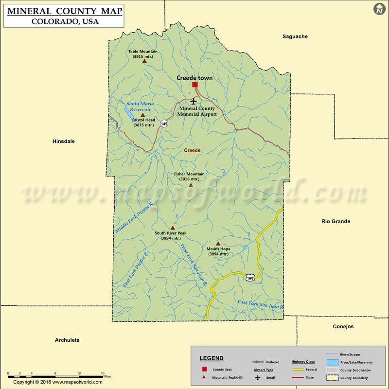 Map of Mineral County, CO