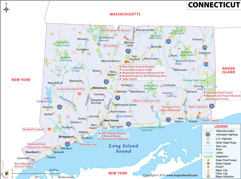 Connecticut Map Map Of Connecticut Ct