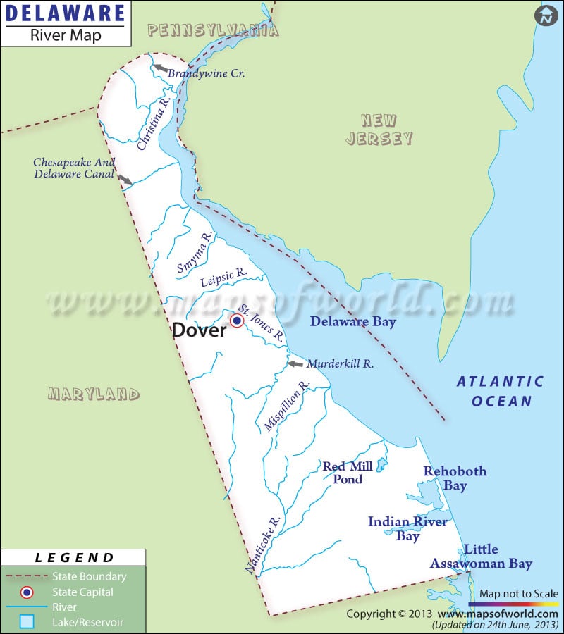 Delaware Rivers Map Rivers In Delaware