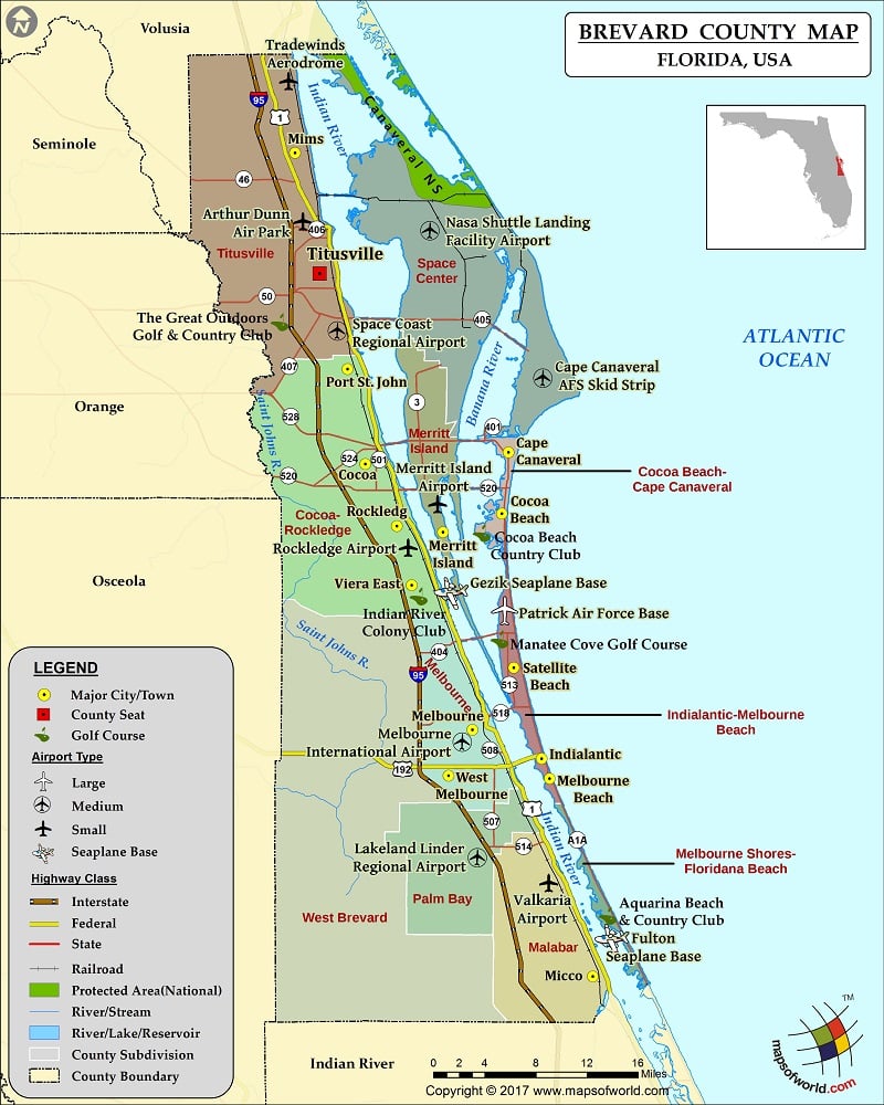 Brevard County Map for free download