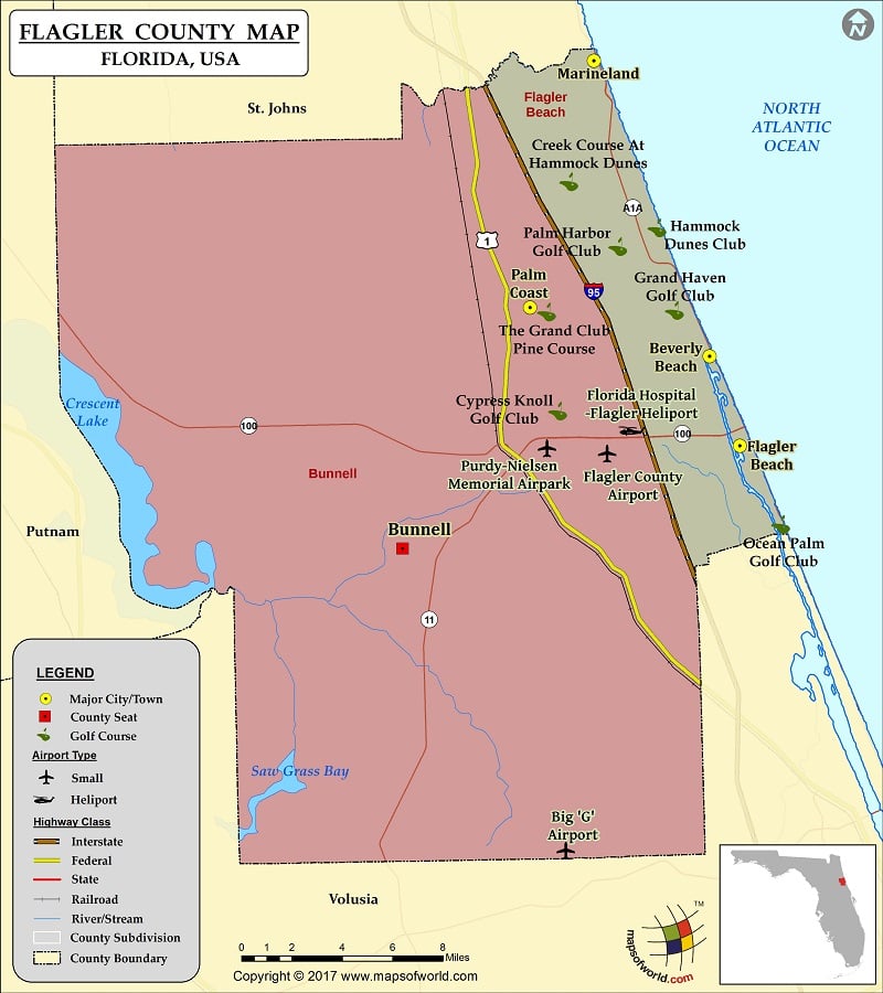 Flagler County Map Florida