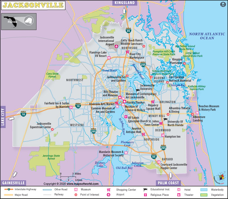 Jacksonville Map Map Of Jacksonville City In Florida