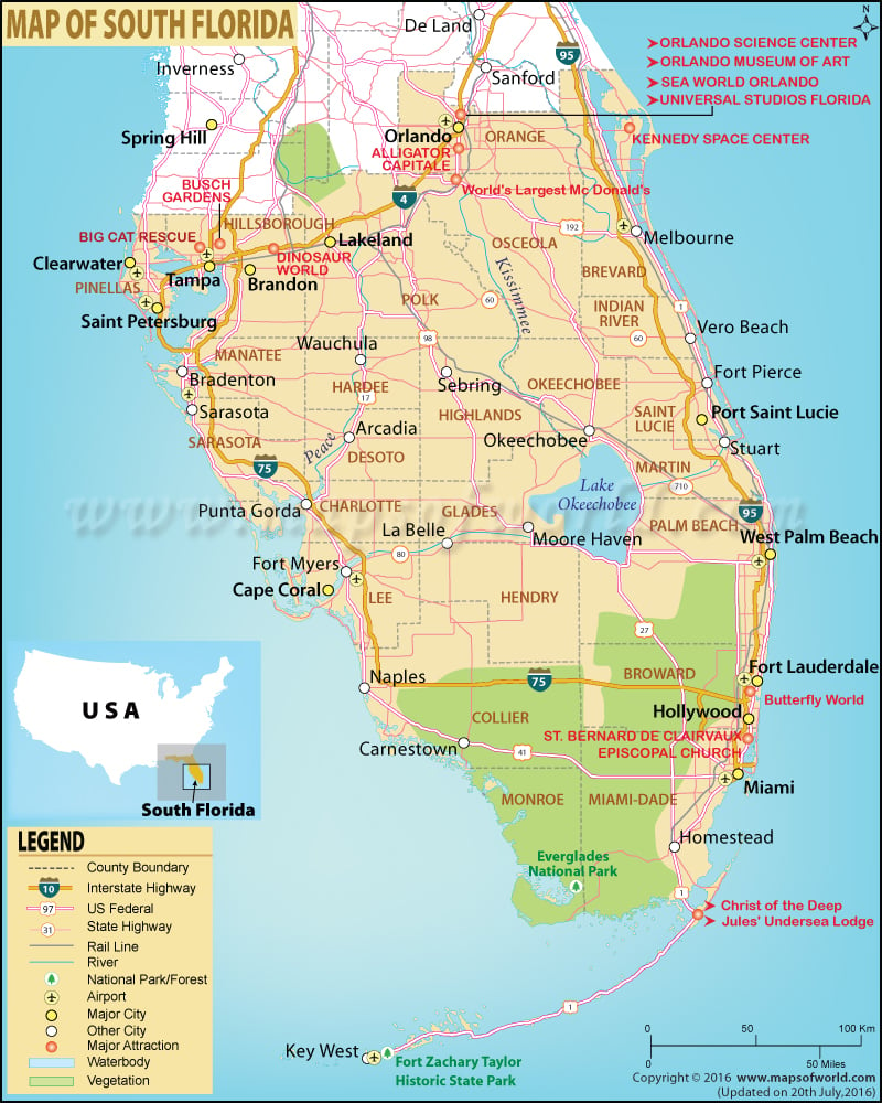 map of south florida, south florida map