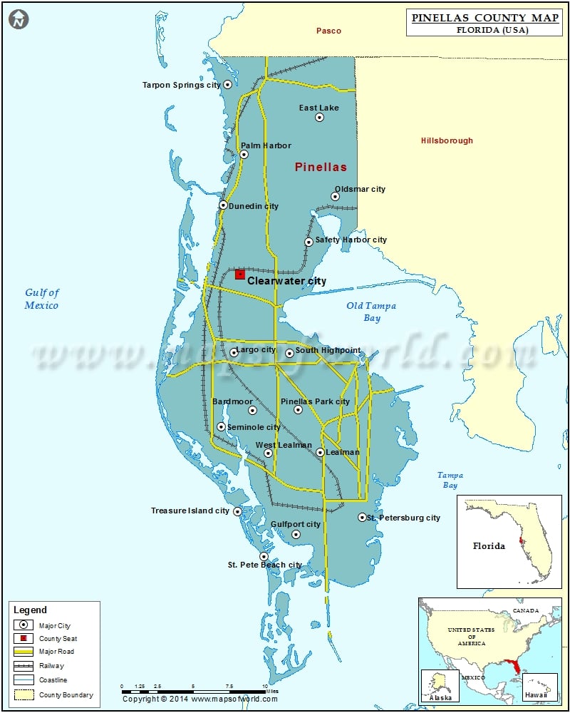 Pinellas County Map for free download
