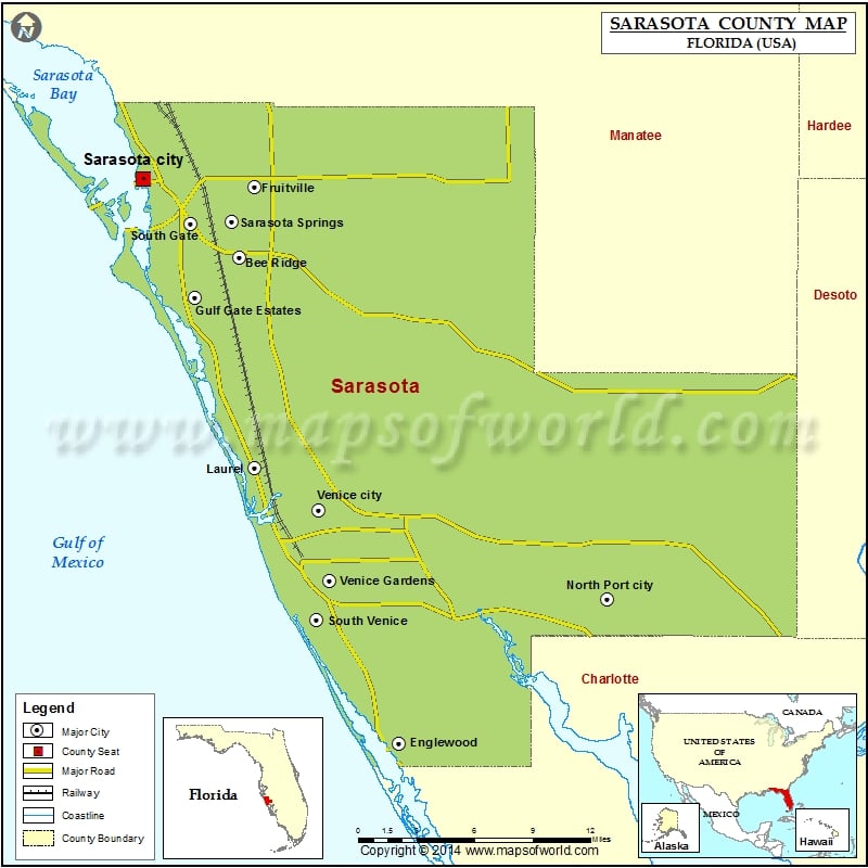 Sarasota County Map Florida