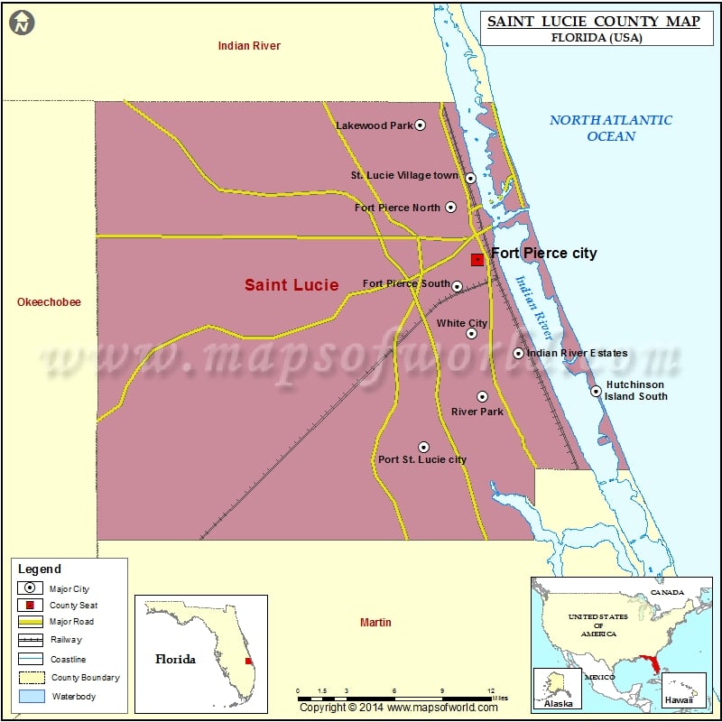 St Lucie County Map Florida