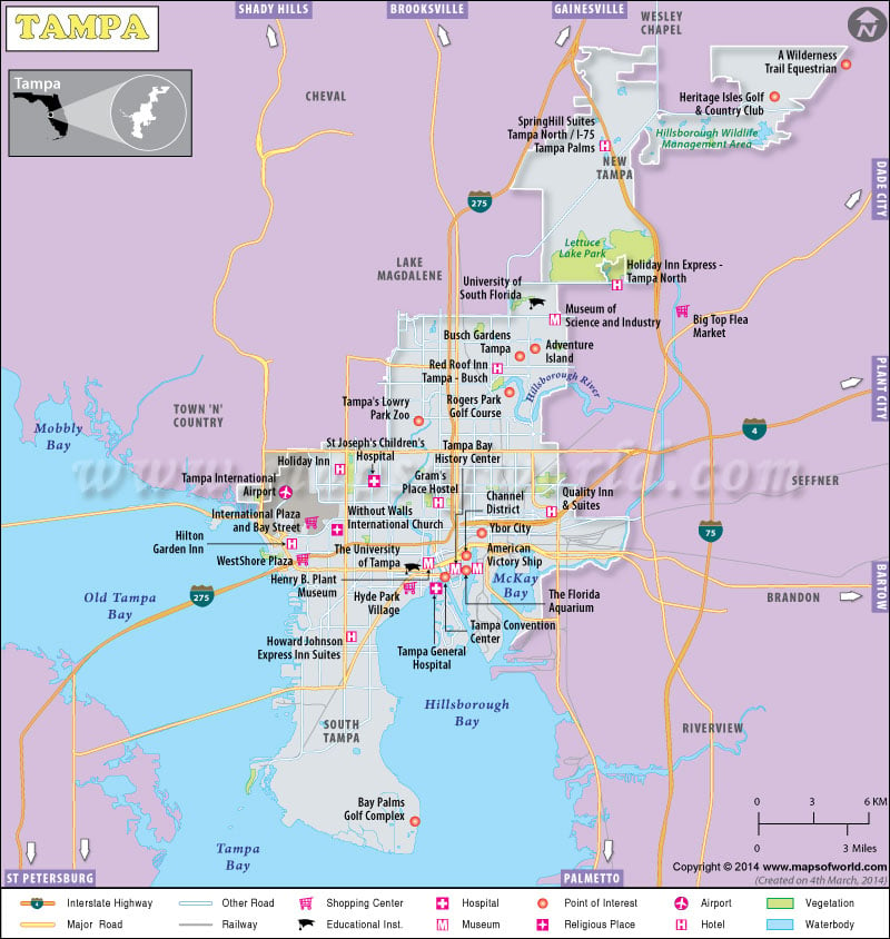 Tampa Map Map Of Tampa City In Florida Fl