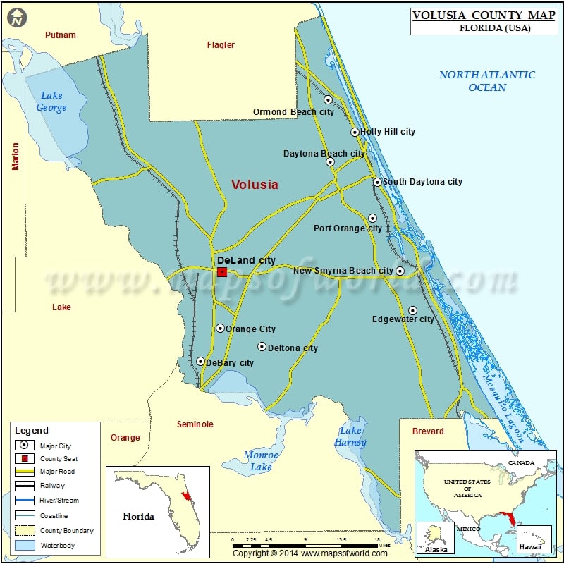Volusia County Map Florida