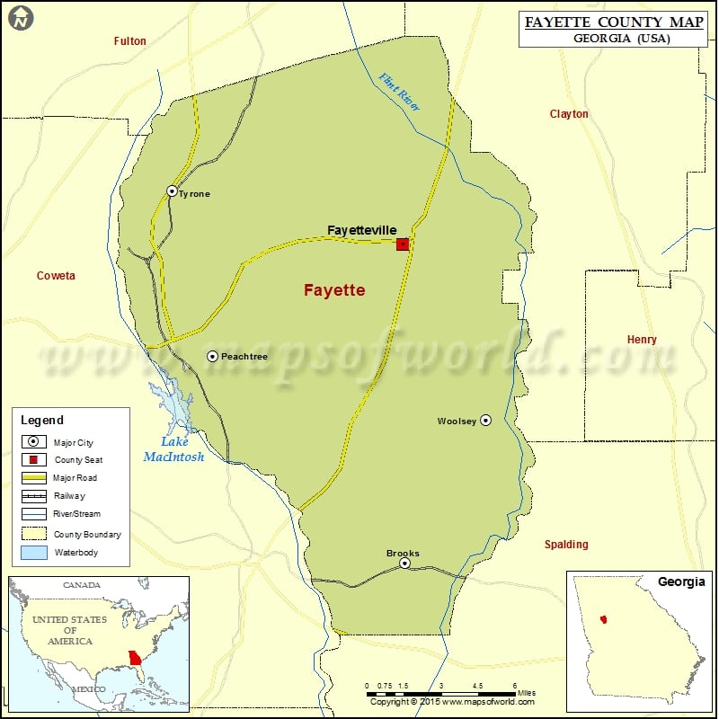 Fayette County Map Map Of Fayette County Georgia