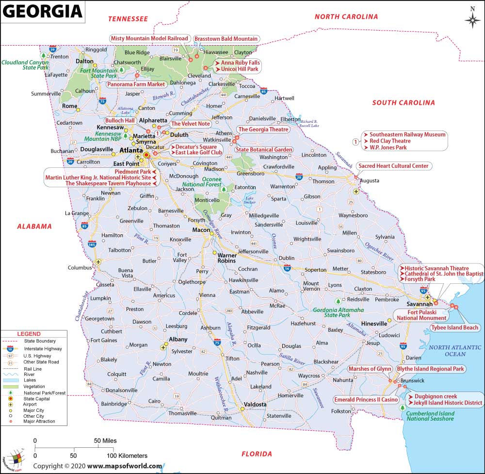 Georgia Map Map Of Georgia U S State