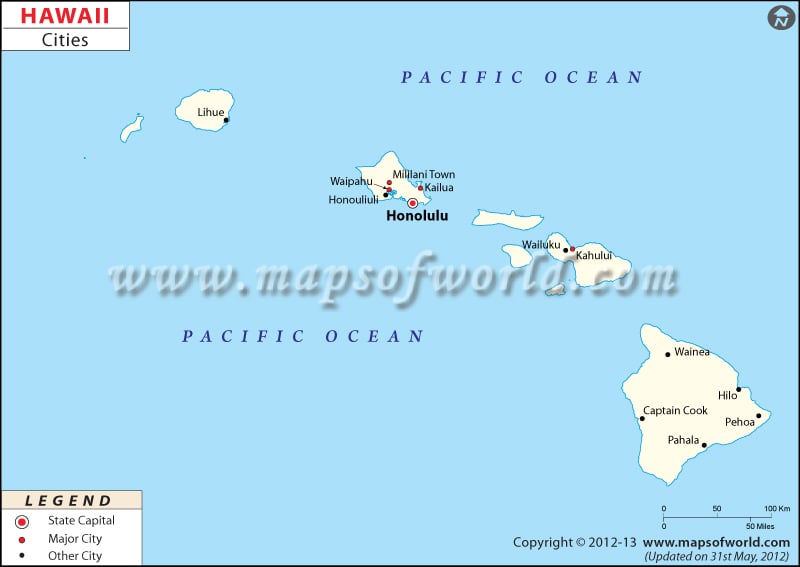 Cities In Hawaii Hawaii Cities Map