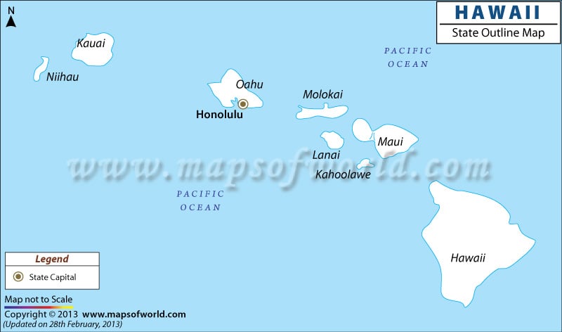 Blank Map Of Hawaii Hawaii Outline Map