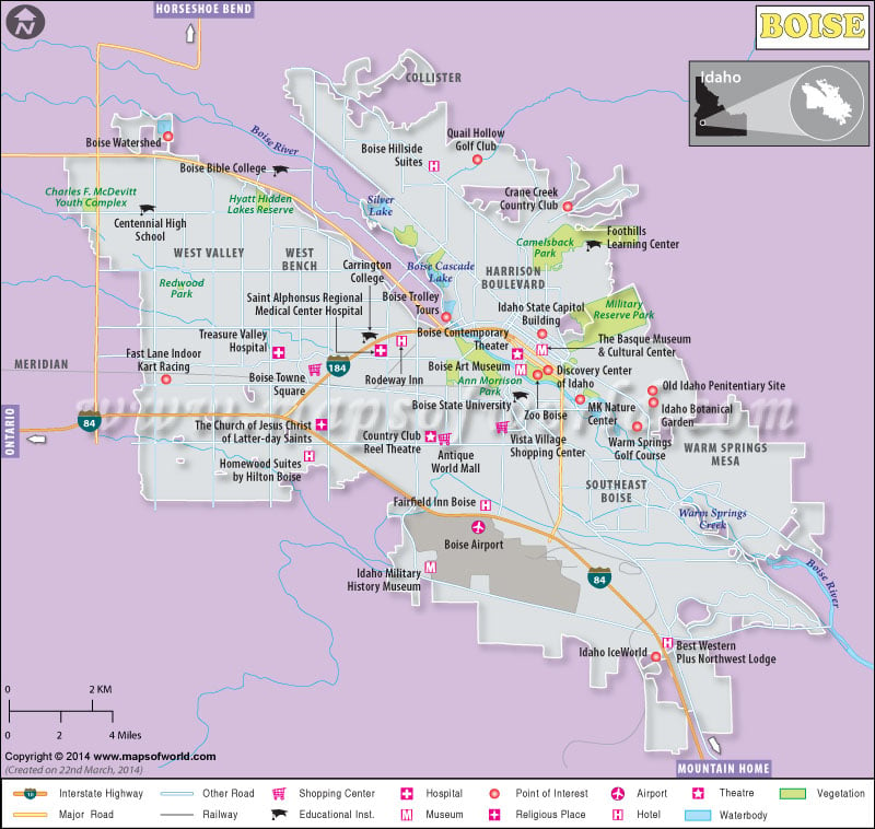 Boise Map Map Of Boise Capital Of Idaho
