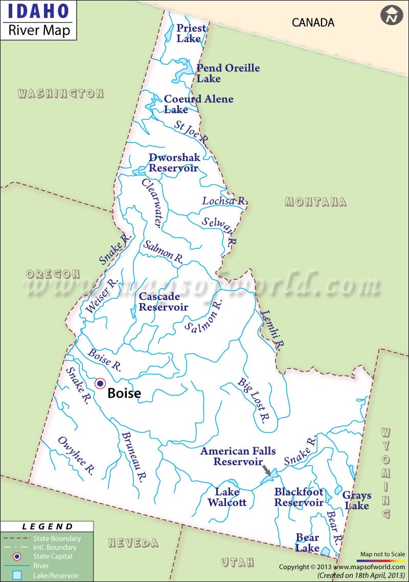 Idaho Rivers Map Rivers In Idaho