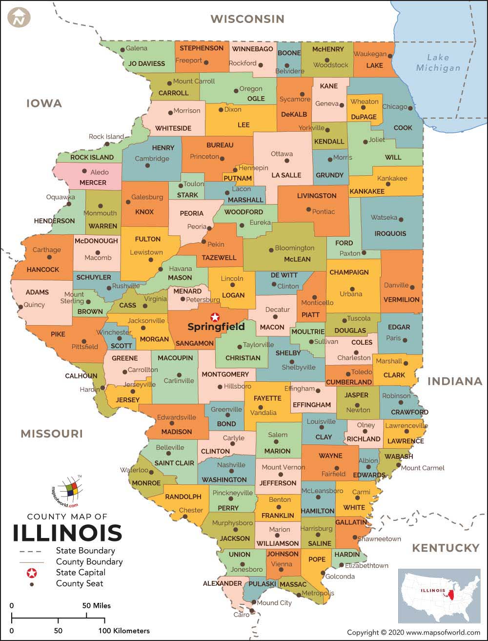 Illinois County Map