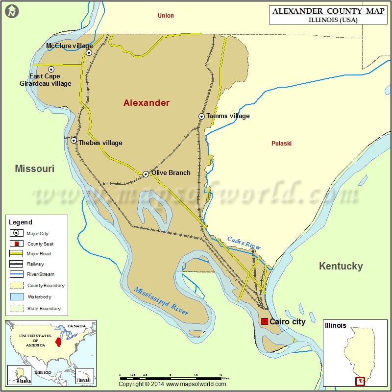 Alexander County Map for free download
