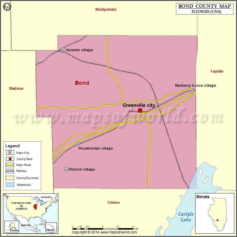 Bond County Map for free download
