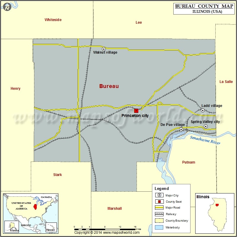 Bureau County Map for free download