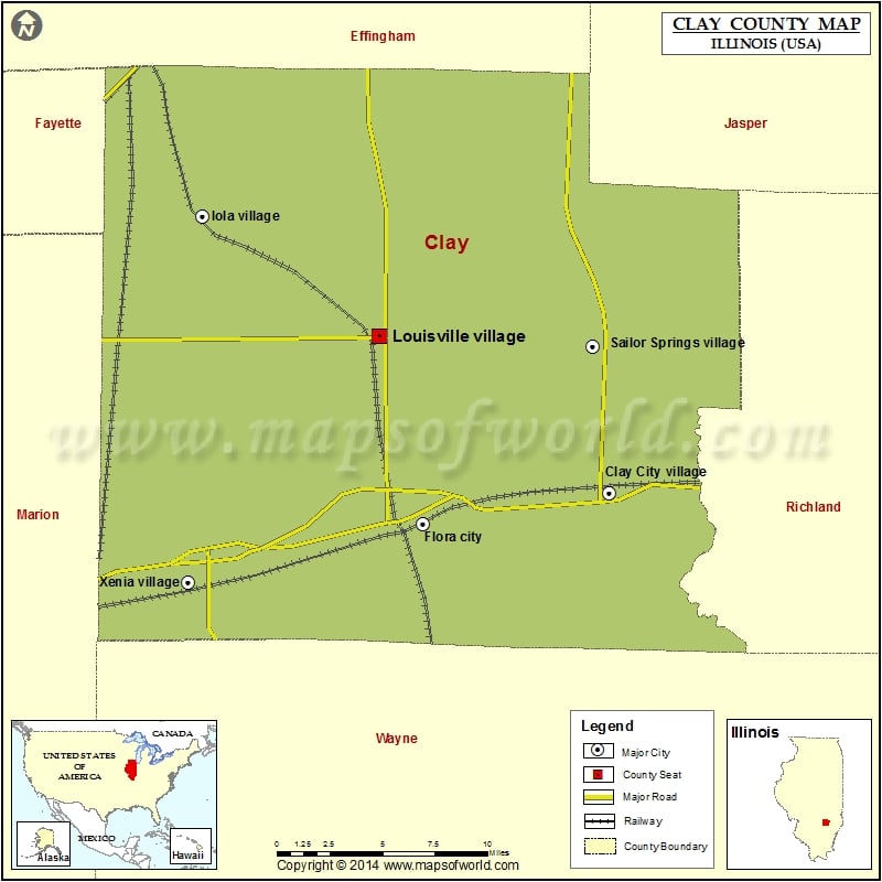 Clay County Map for free download