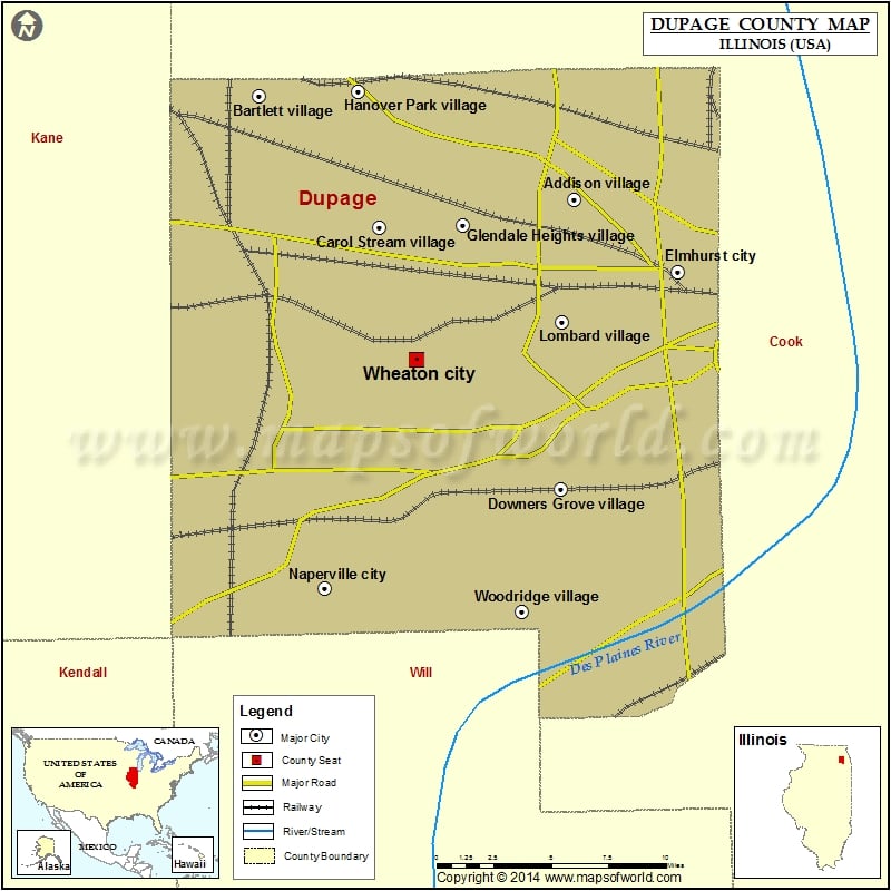 DuPage County Map for free download