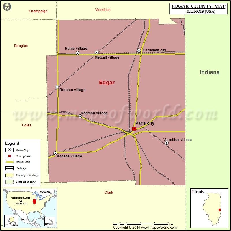 Edgar County Map for free download