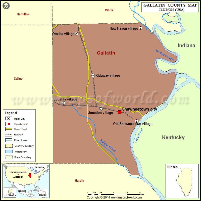 Gallatin County Map for free download