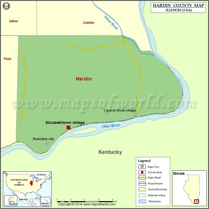 Hardin County Map for free download