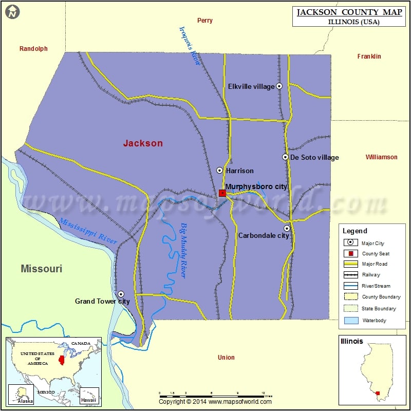 Jackson County Map Illinois
