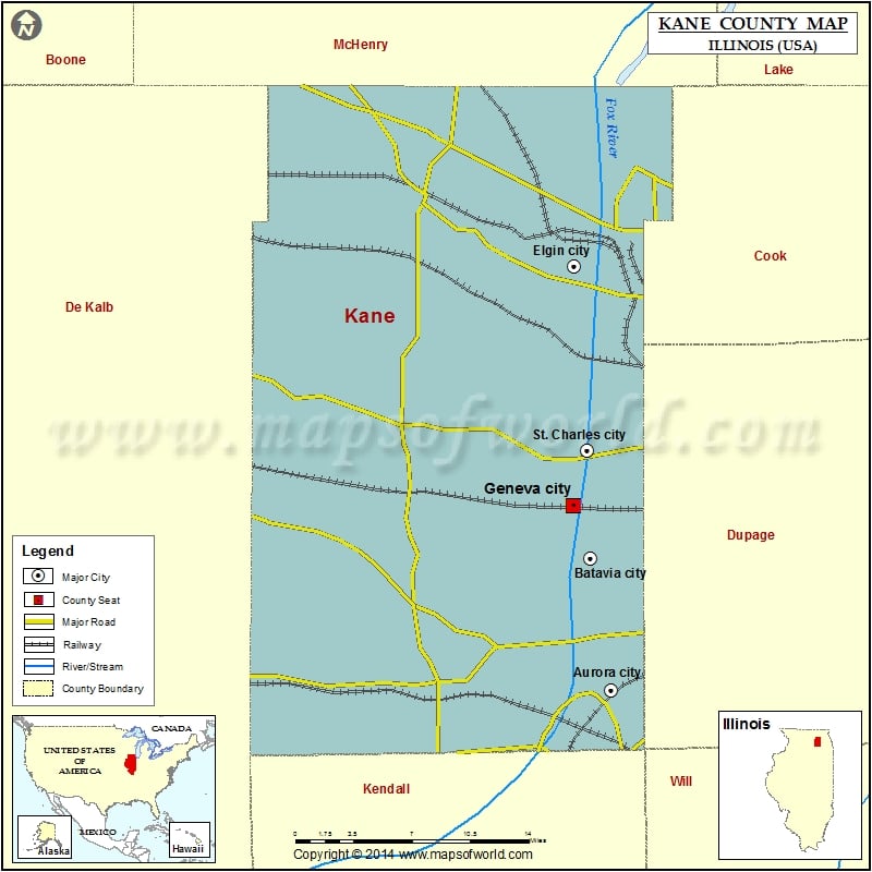 Kane County Map for free download