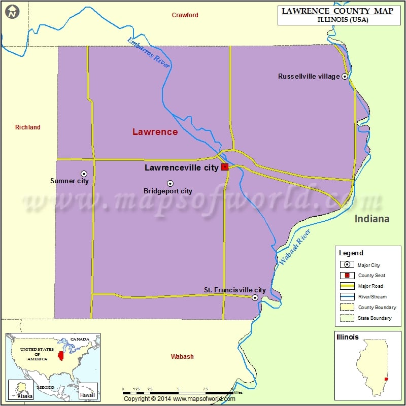 Lawrence County Map for free download