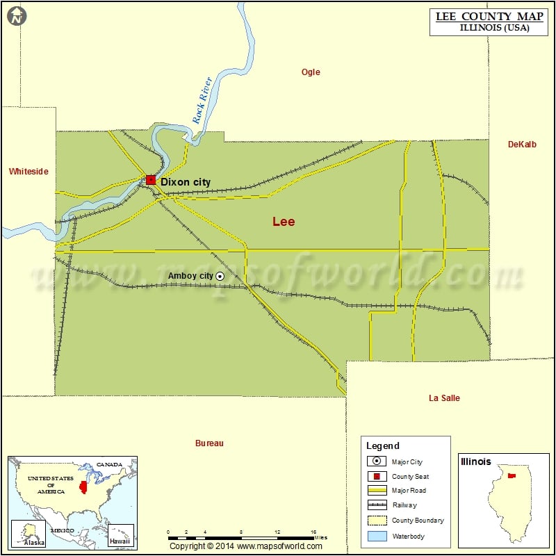 Lee County Map for free download
