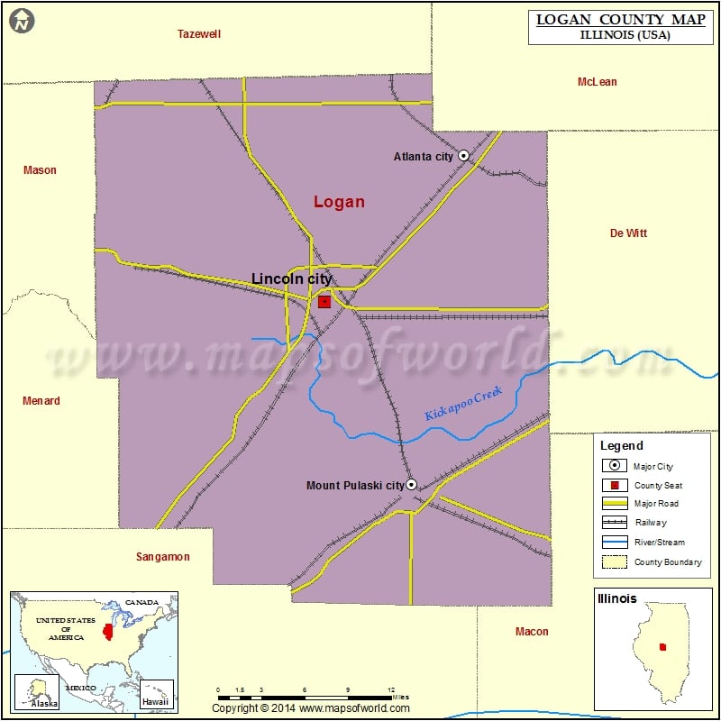 Logan County Map for free download