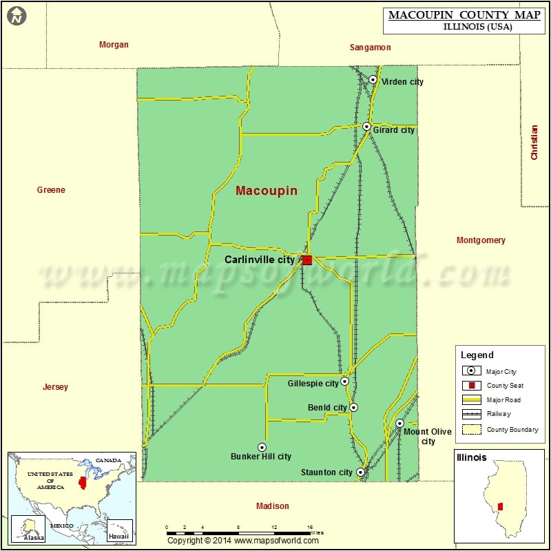 Macoupin County Map for free download