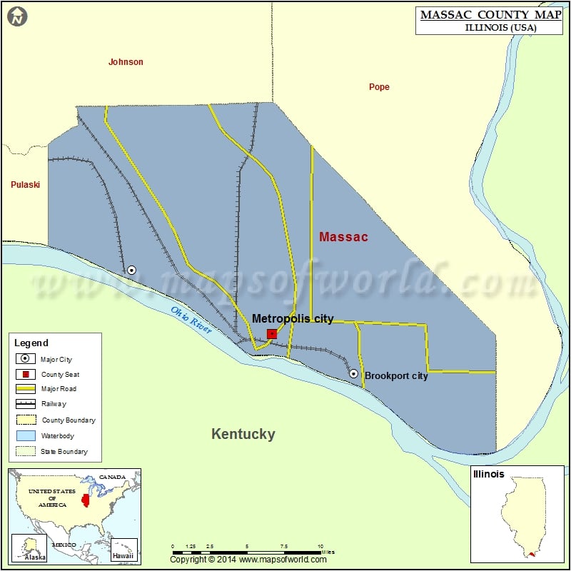 Massac County Map for free download