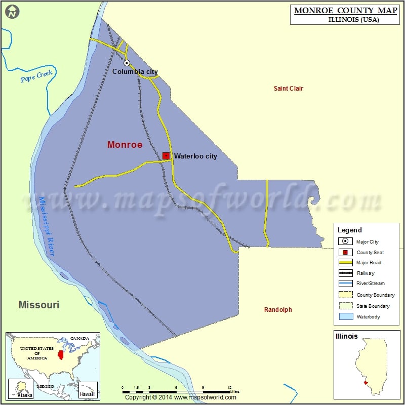Monroe County Map for free download