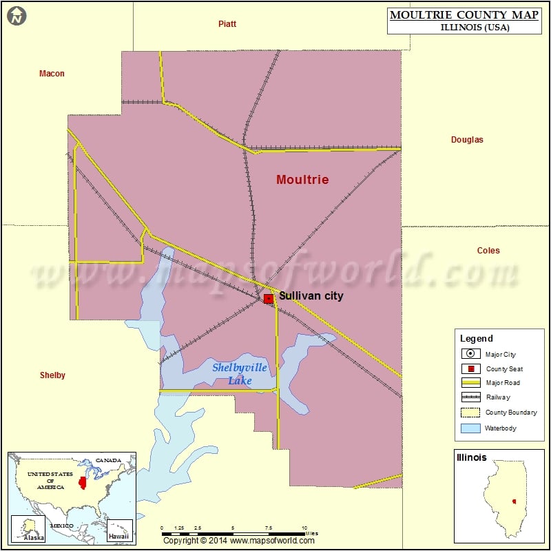 Moultrie County Map for free download