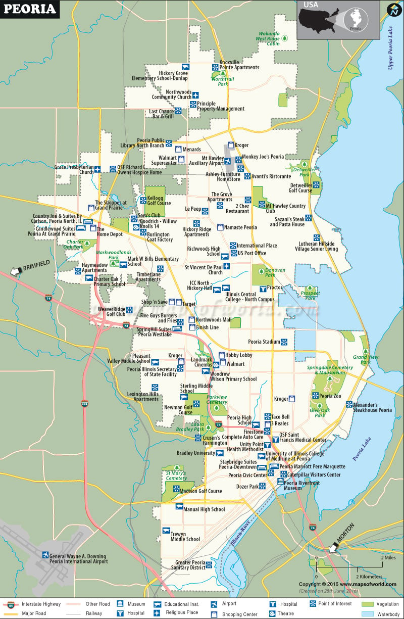 Peoria Map Peoria Illinois Map