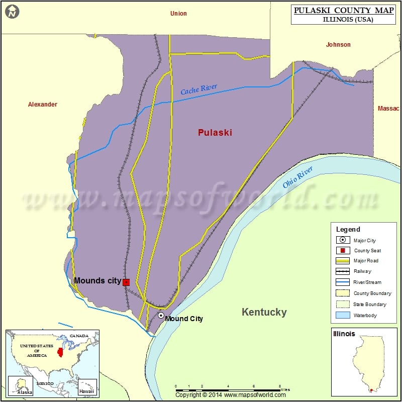 Pulaski County Map for free download