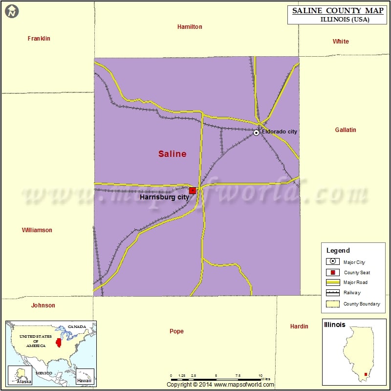 Saline County Map for free download