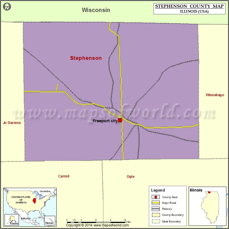 Stephenson County Map for free download